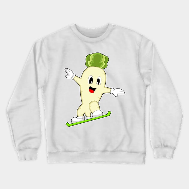 Radish Snowboard Winter sports Crewneck Sweatshirt by Markus Schnabel